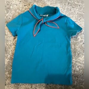 Blue Kids Shirt with Orange  Trim